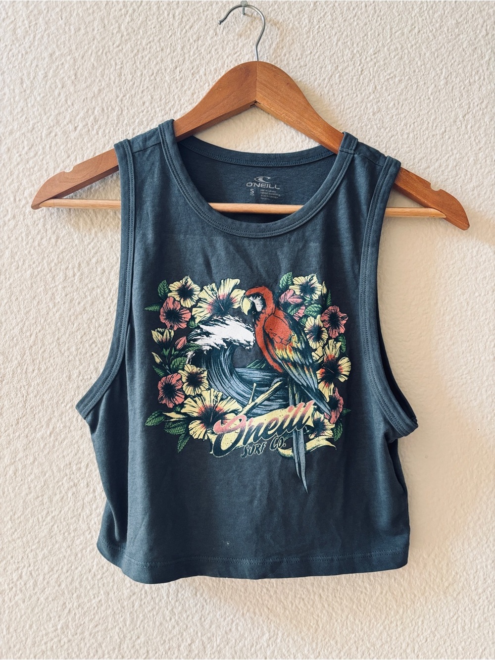 O’Neill Floral Crop Tank Top Size S NWOT